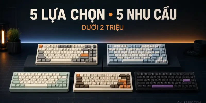 Năm lựa chọn bàn phím cơ dưới 2 triệu theo từng nhu cầu sử dụng