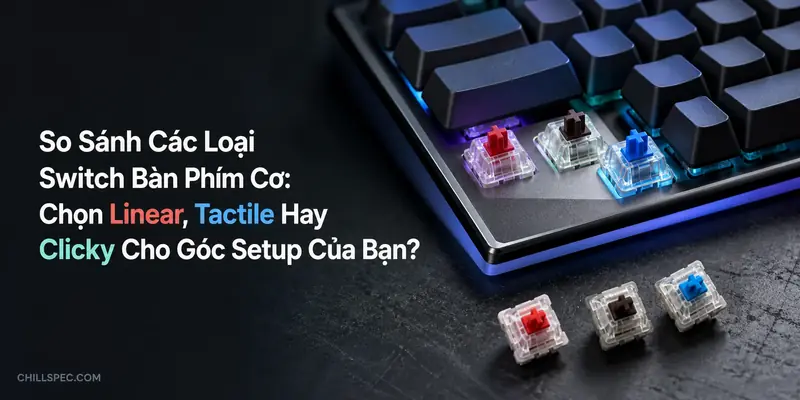 Cover So sánh các loại switch bàn phím cơ – Linear Tactile Clicky