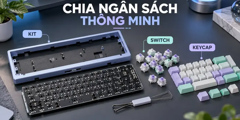 Kit, switch và keycap được tách riêng để chia ngân sách build bàn phím custom