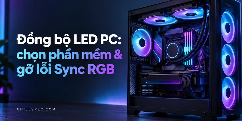 Đồng bộ LED PC với phần mềm Sync RGB trên dàn máy chơi game ánh sáng xanh tím