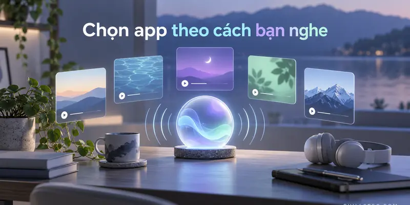 Chọn ứng dụng nghe lofi theo playlist, radio hoặc âm thanh nền